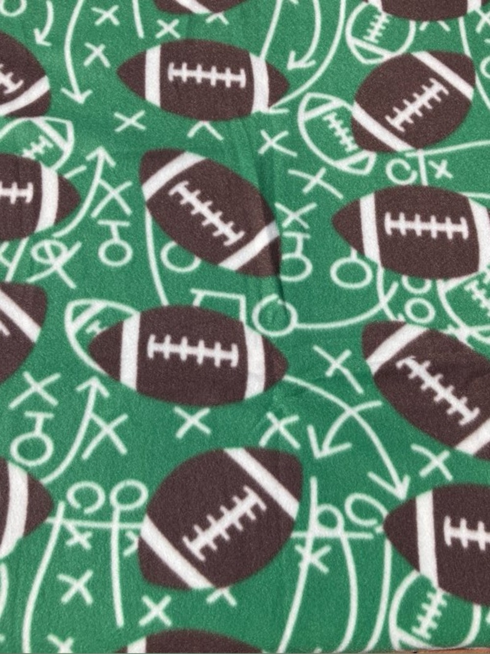 Football Playbook Fleece Fabric Green 1 Yard by 64” Wide New